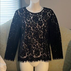 NWT Jcrew elegant  Black Lace Women's Top